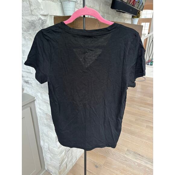 Madewell Women's True Black Whisper Cotton V-Neck T-Shirt Size S - Picture 6 of 7